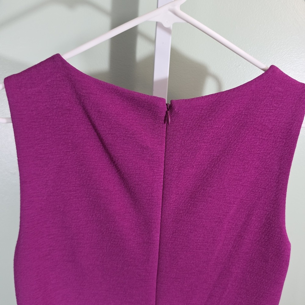 Betsey Johnson Magenta Ruffle-Hem Sleeveless Mini‎ Shift Dress Size 8 - Picture 6 of 7